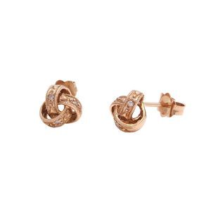 Diamond Love Knot Earrings (Rg)